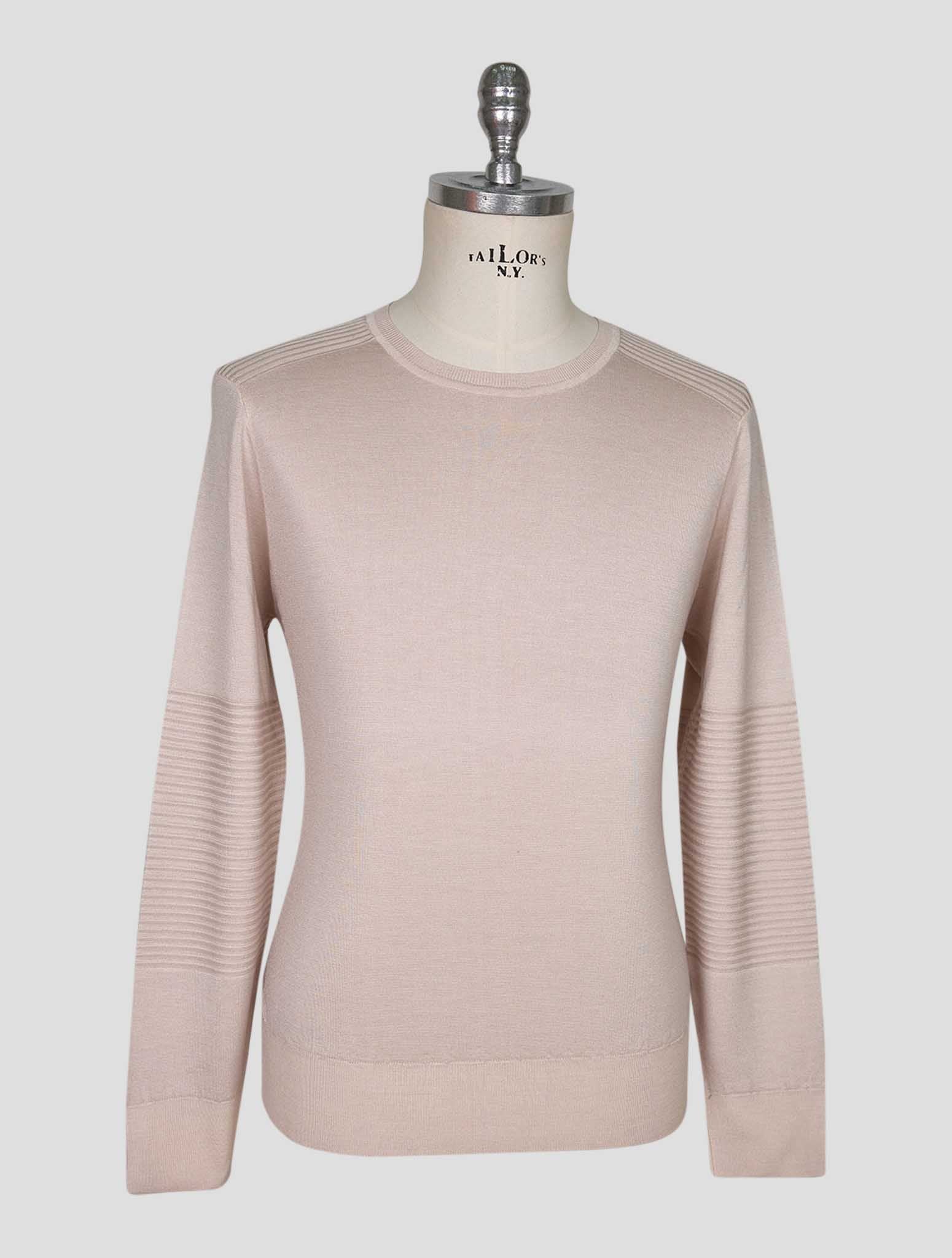 Kiton Beige Cashmere Silk Sweater Crewneck