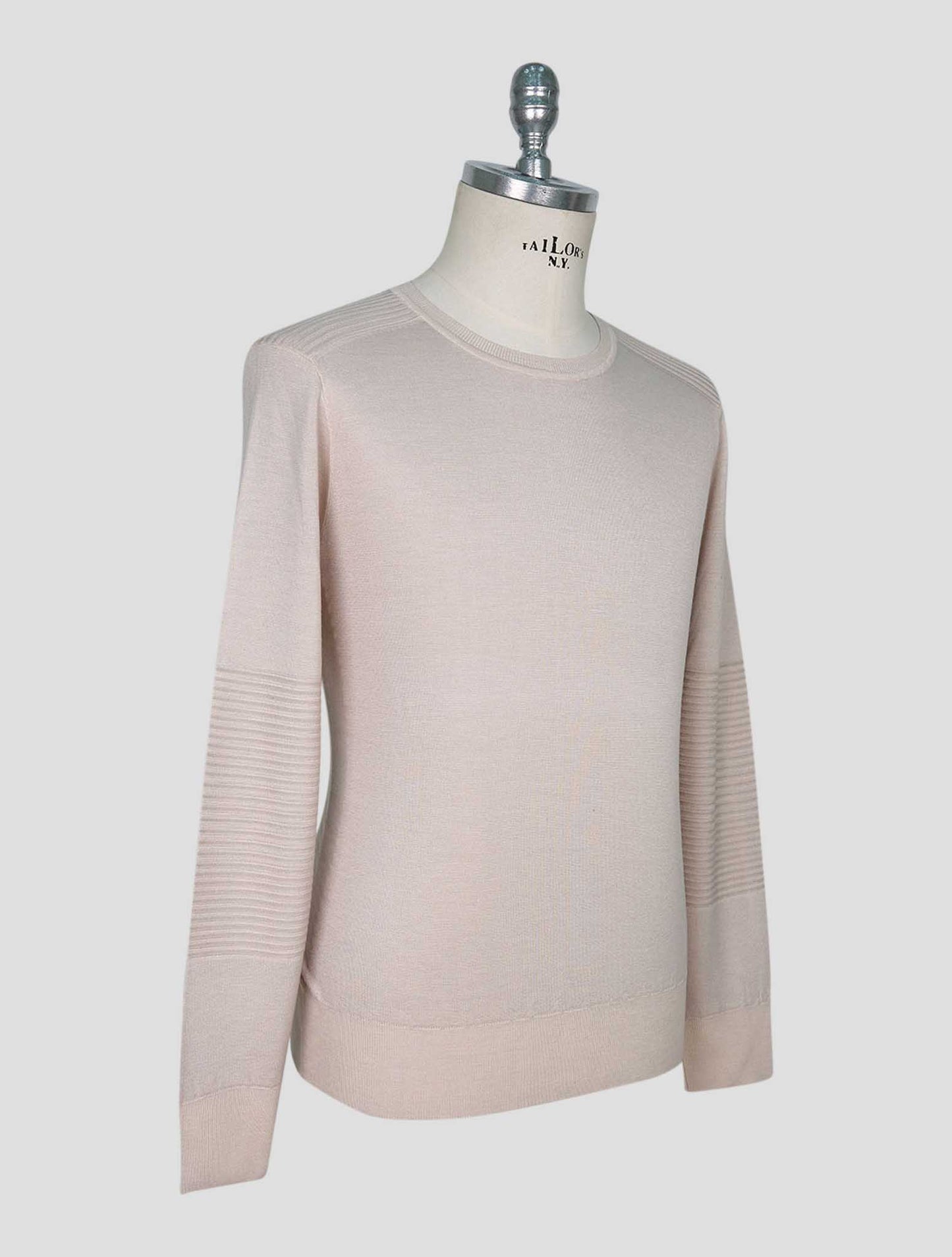 Kiton Beige Cashmere Silk Sweater Crewneck