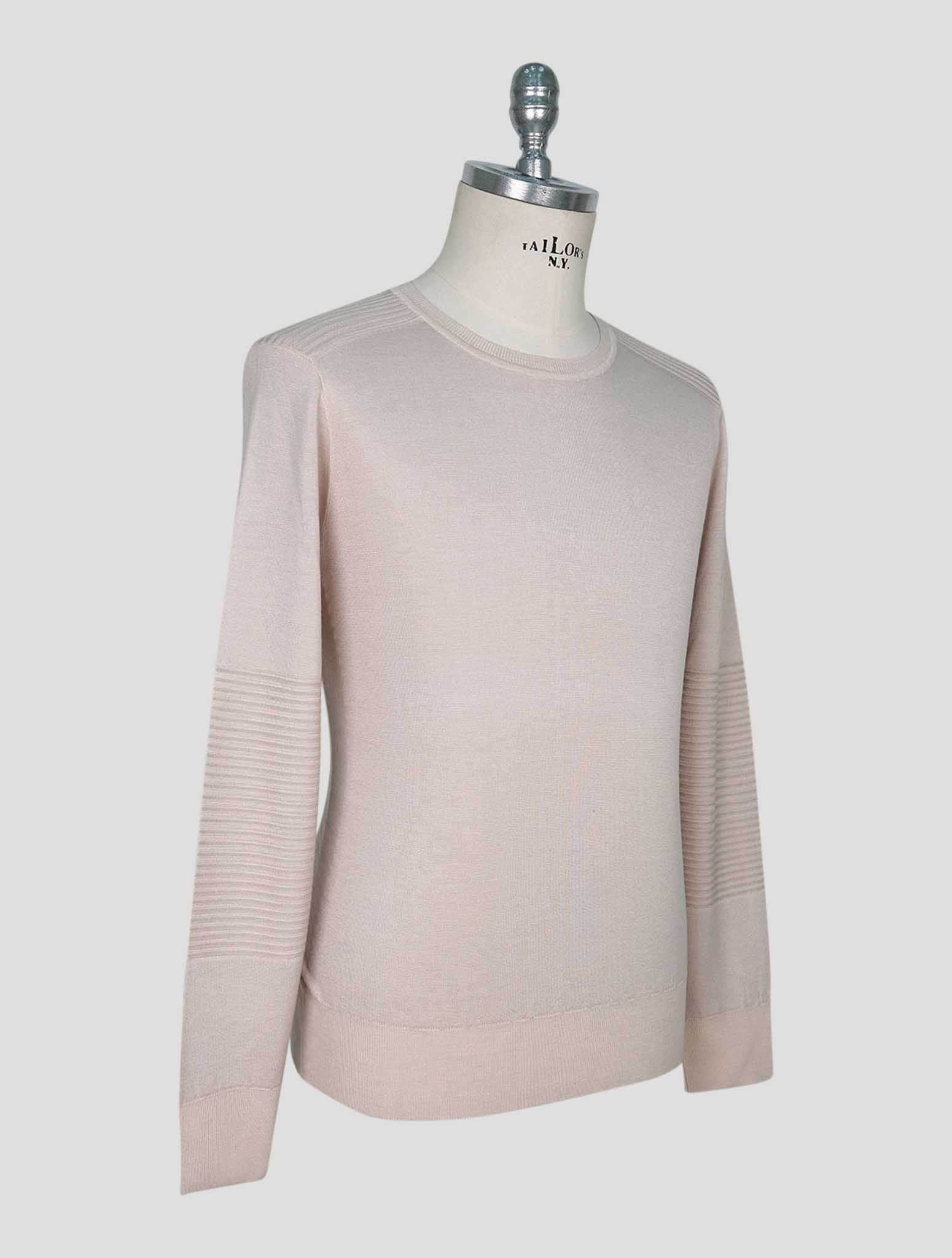 Kiton Beige Cashmere Silk Sweater Crewneck