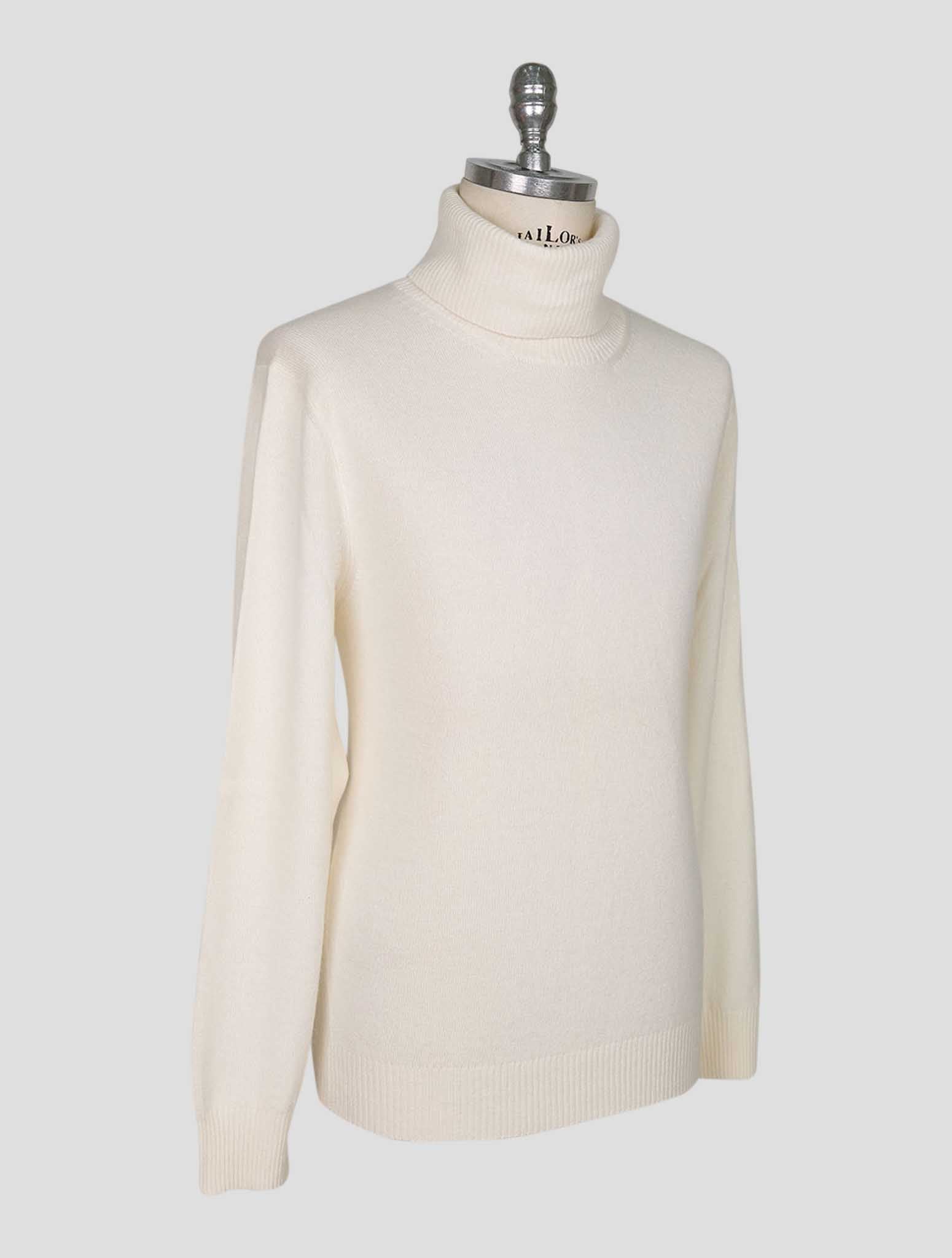 Kiton White Cashmere Sweater Turtleneck