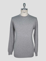 Kiton Gray Cotton Sweater Crewneck