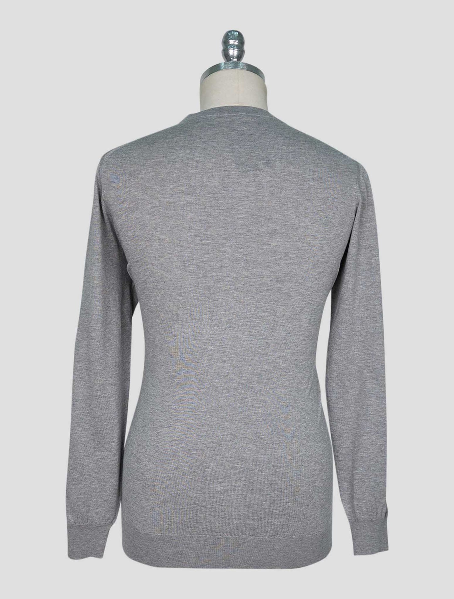 Kiton Gray Cotton Sweater Crewneck