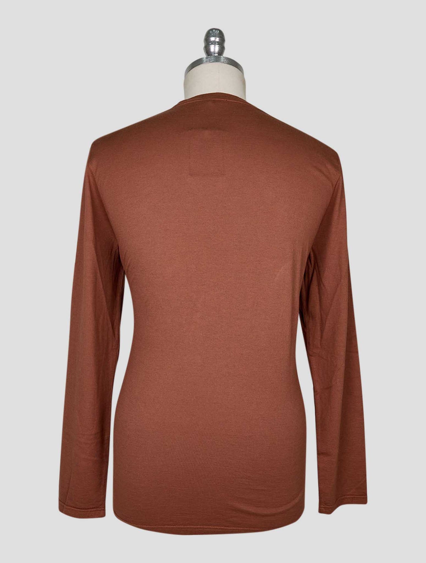 Kiton Brown Cotton Cashmere T-Shirt Long Sleeve