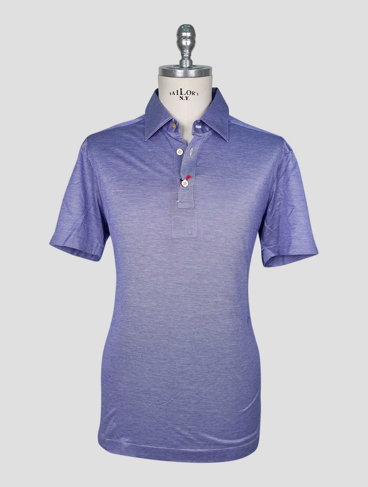 Kiton Blue Cotton Polo Positano