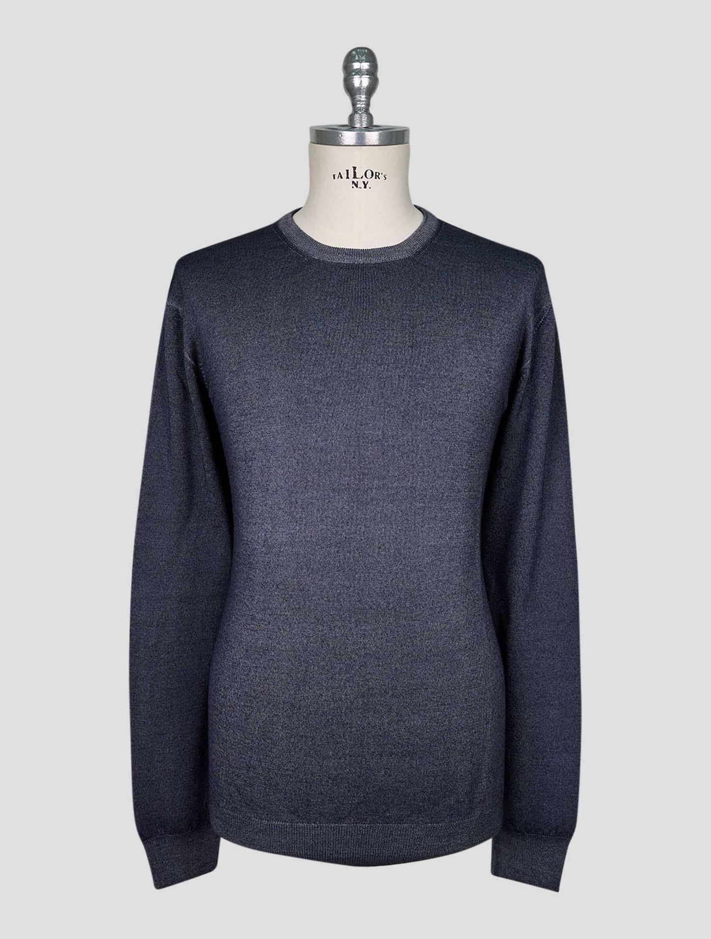 Kiton Gray Wool Sweater Crewneck