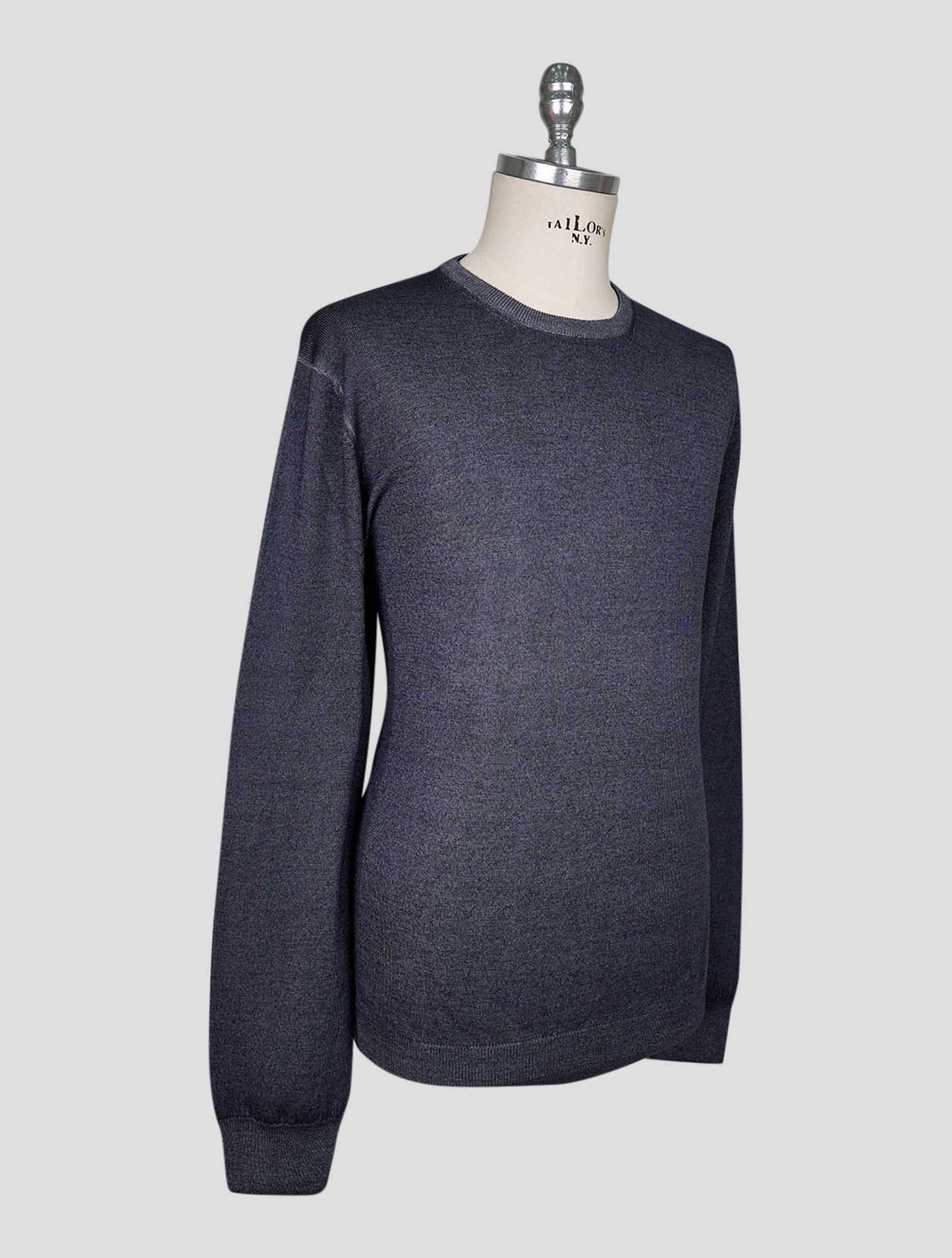 Kiton Gray Wool Sweater Crewneck