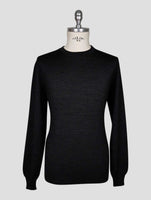Kiton Black Wool Sweater Crewneck