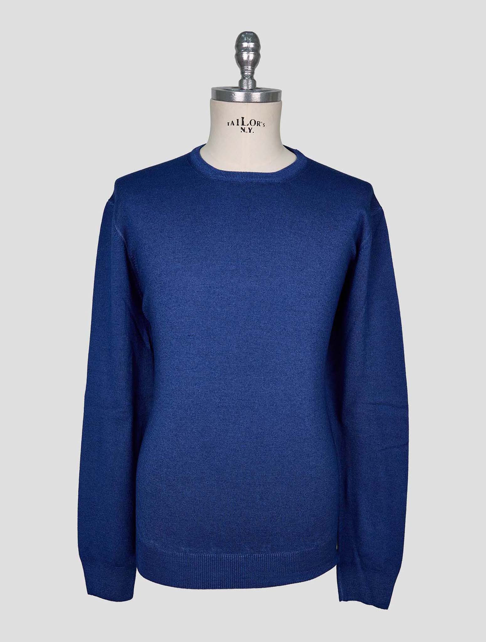Kiton Blue Wool Sweater Crewneck