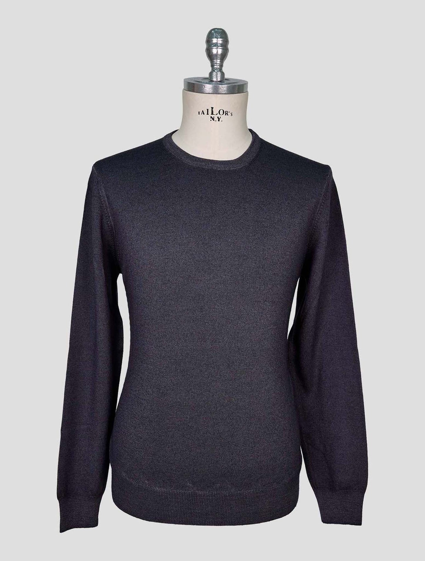 Kiton Gray Wool Sweater Crewneck