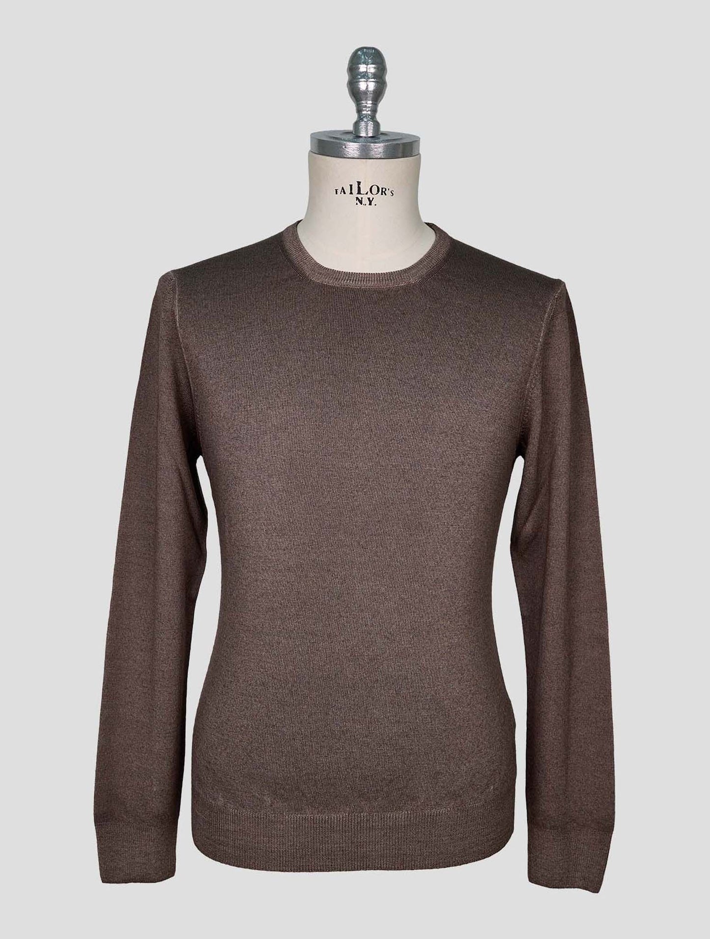 Kiton Brown Wool Sweater Crewneck
