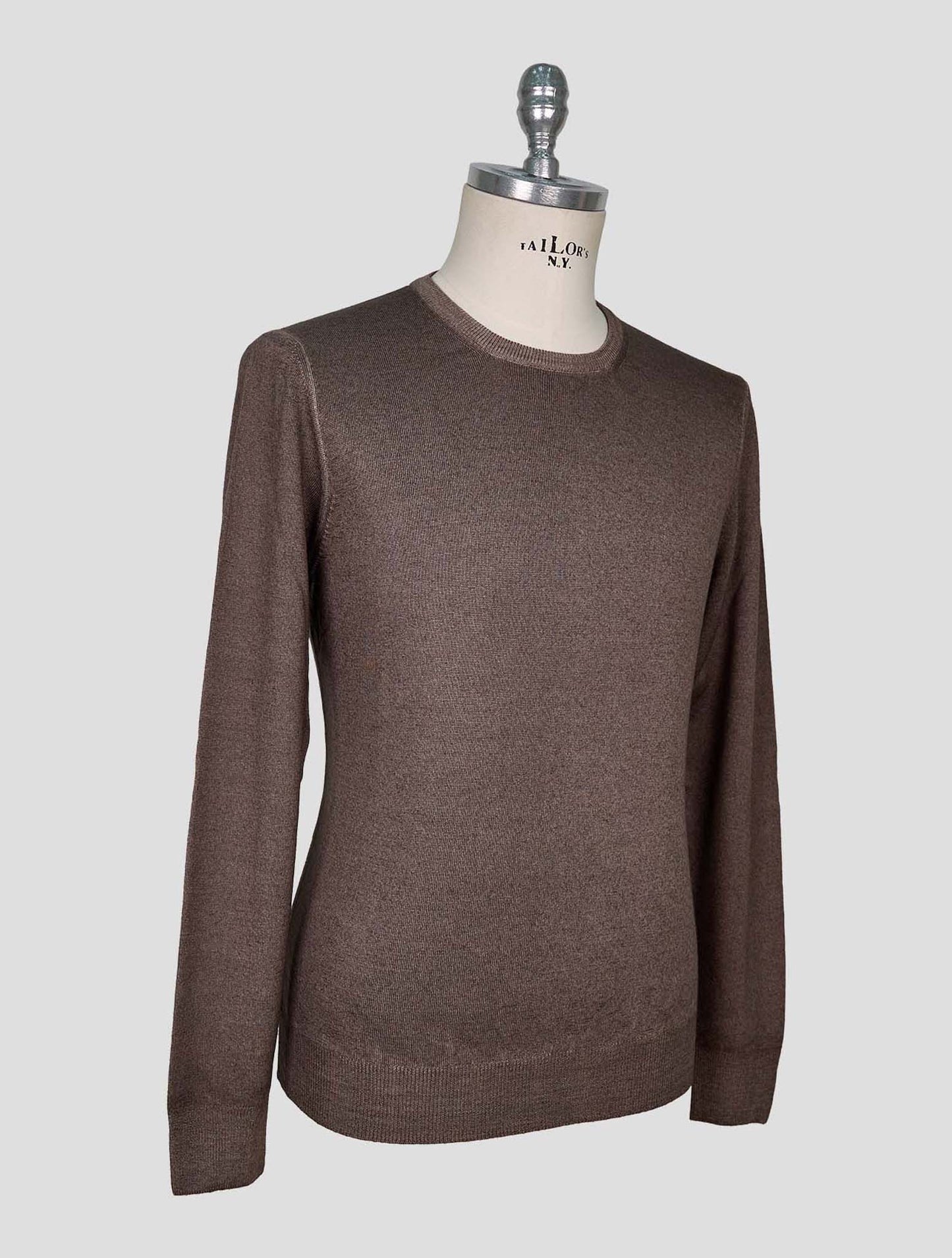 Kiton Brown Wool Sweater Crewneck