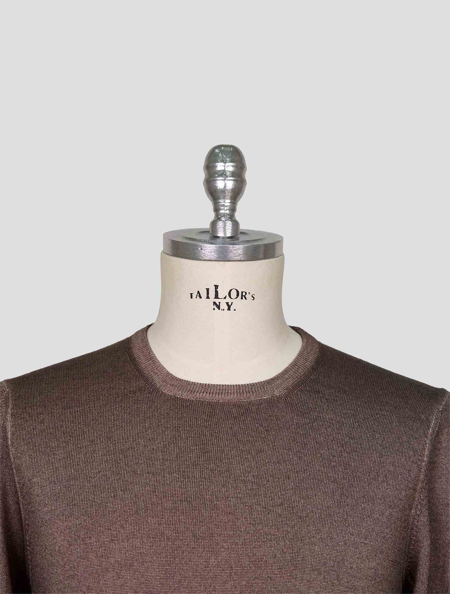 Kiton Brown Wool Sweater Crewneck