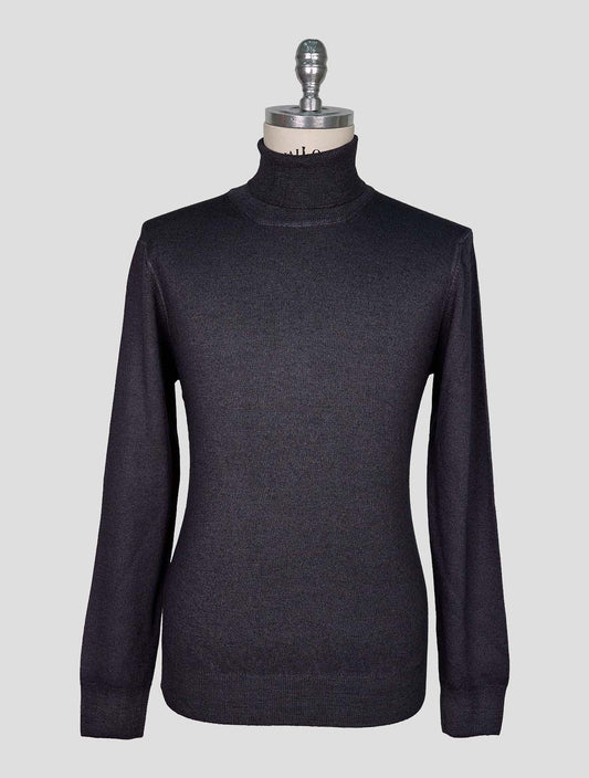 Kiton Gray Wool Sweater Turtleneck