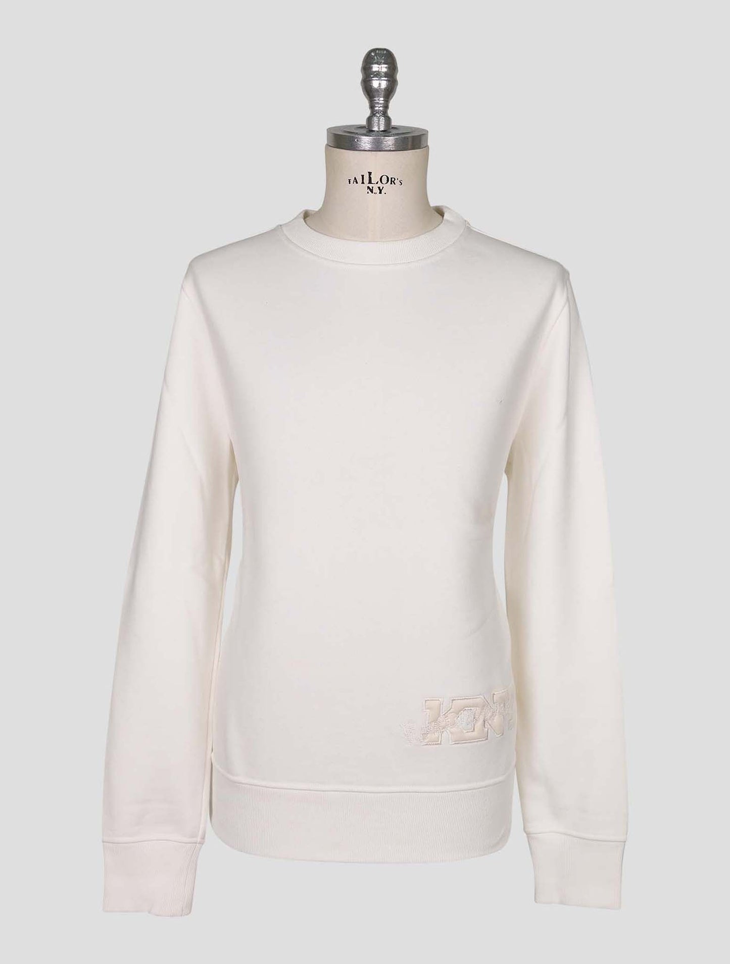 Kiton Knt White Cotton Sweater Crewneck