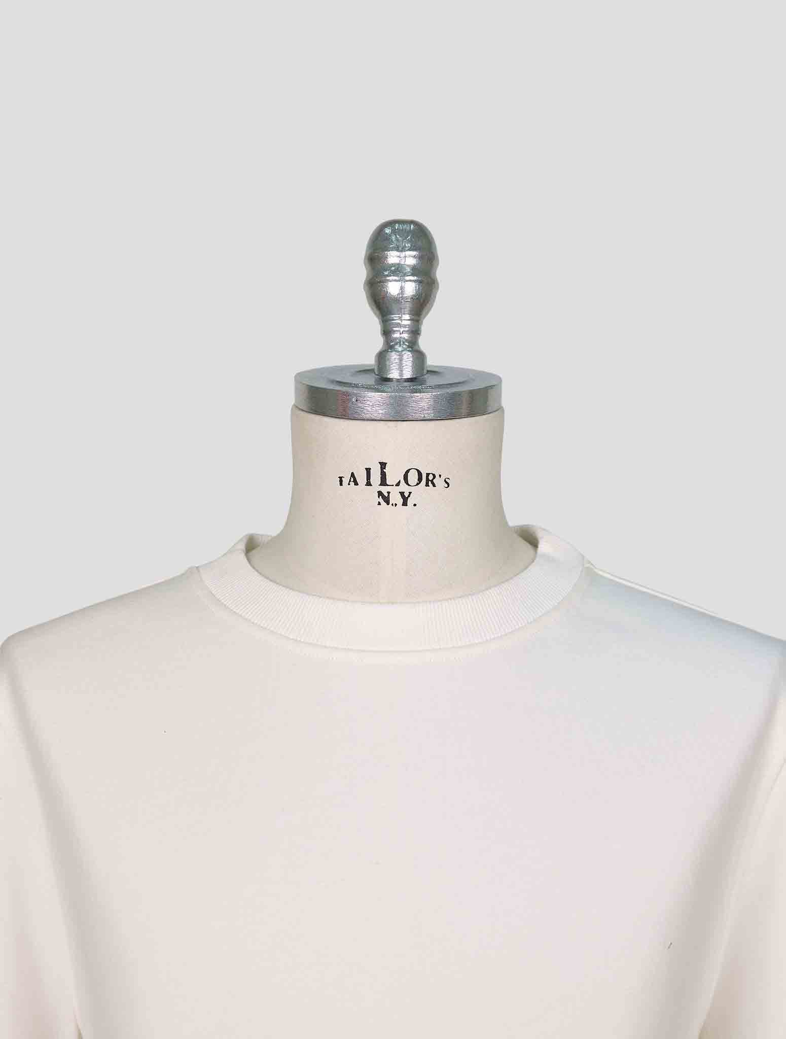 Kiton Knt White Cotton Sweater Crewneck