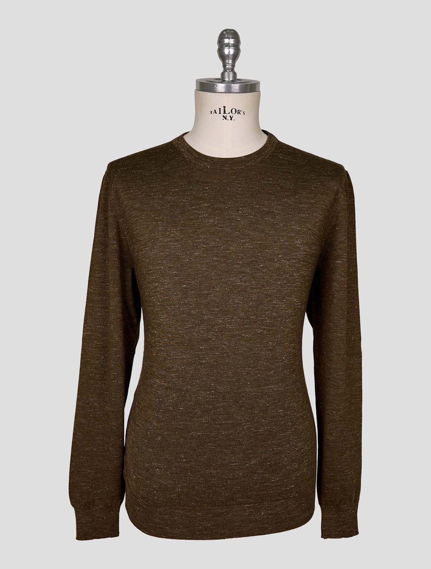 Kiton Brown Cashmere Silk Linen Sweater Crewneck