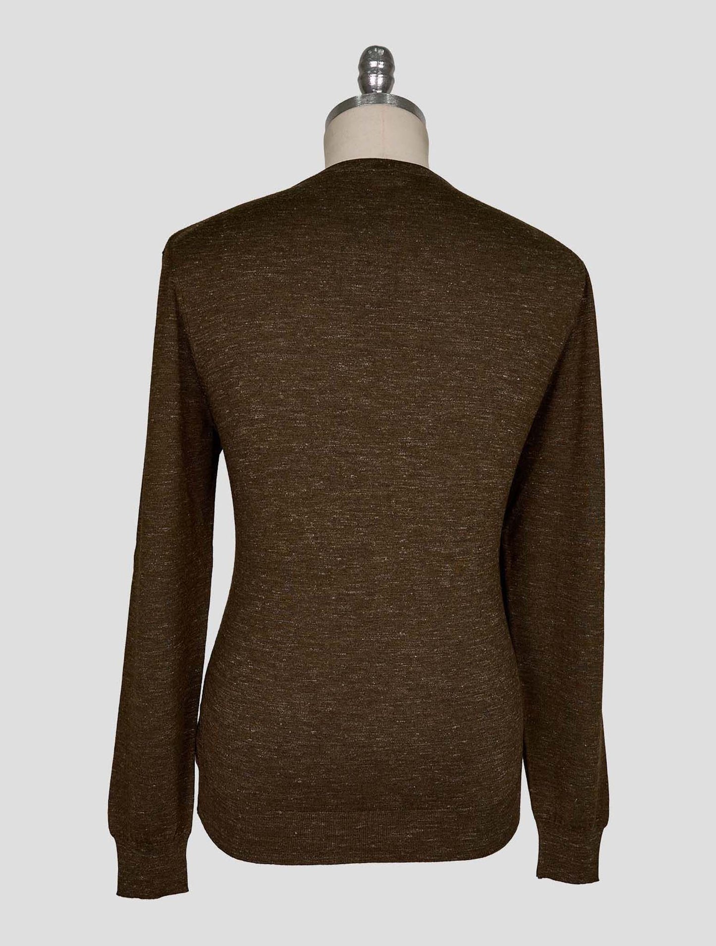 Kiton Brown Cashmere Silk Linen Sweater Crewneck