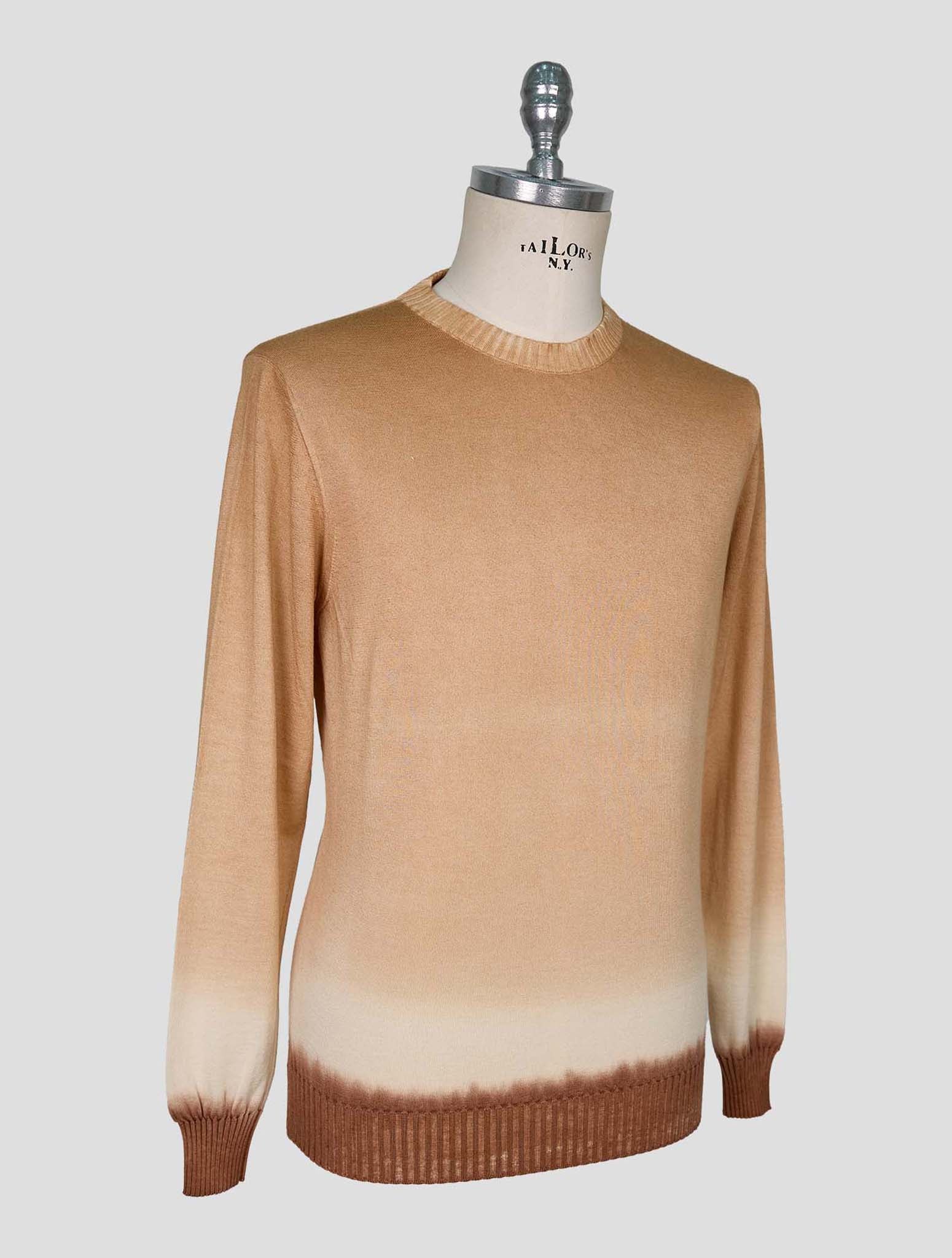 Kiton Brown Cashmere Silk Sweater Crewneck