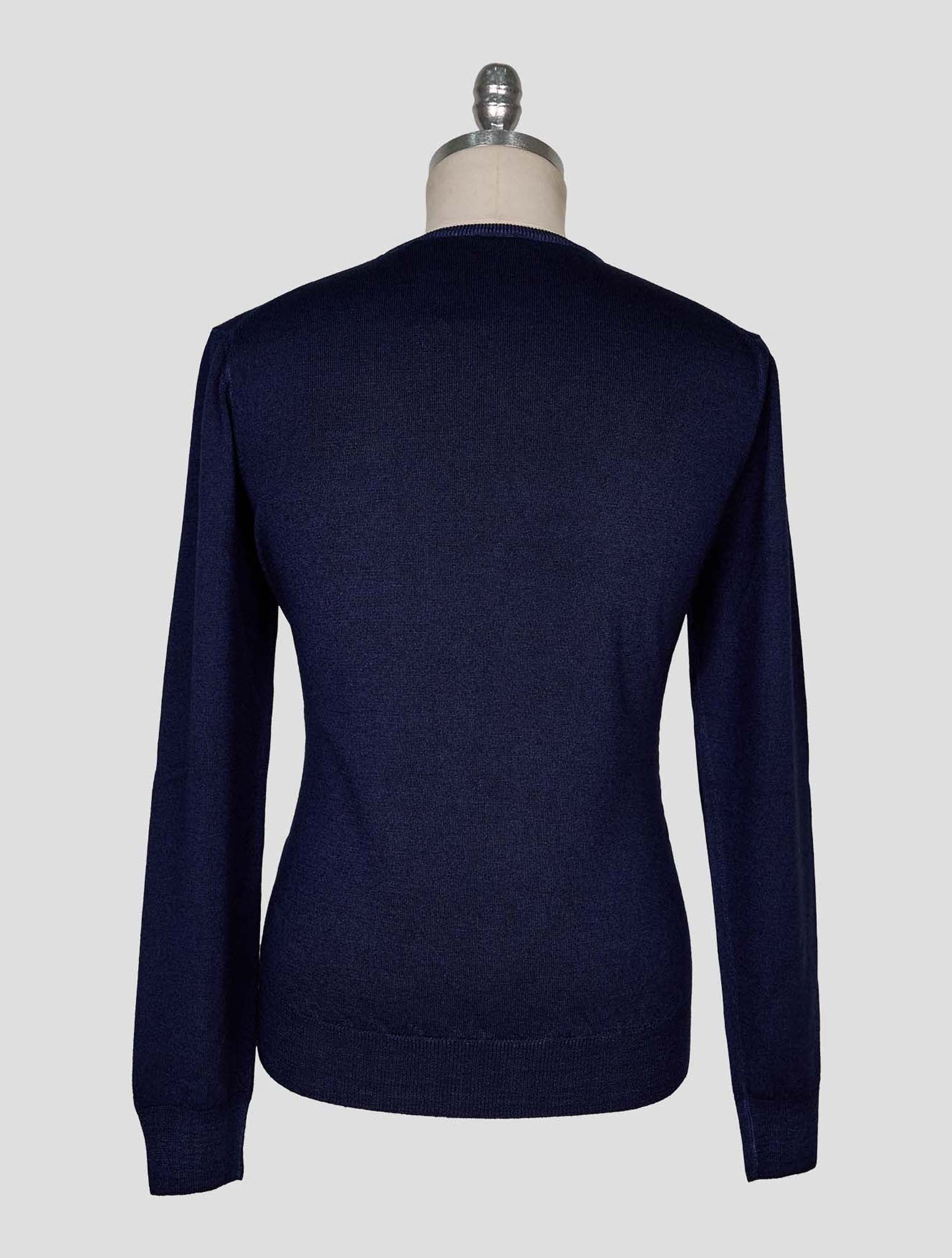 Kiton Blue Wool Sweater Crewneck