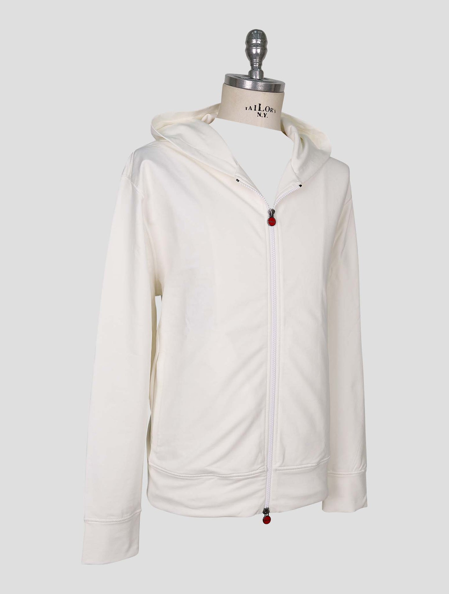 Kiton White Cotton Ea Sweater Full Zip