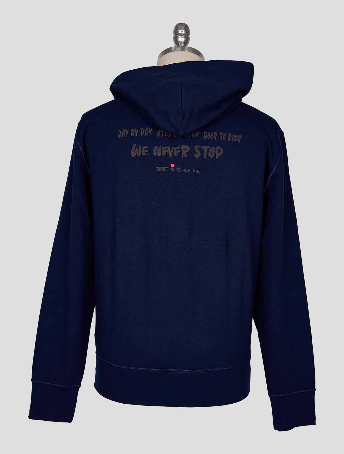 Kiton Blue Cotton Ea Sweater Full Zip