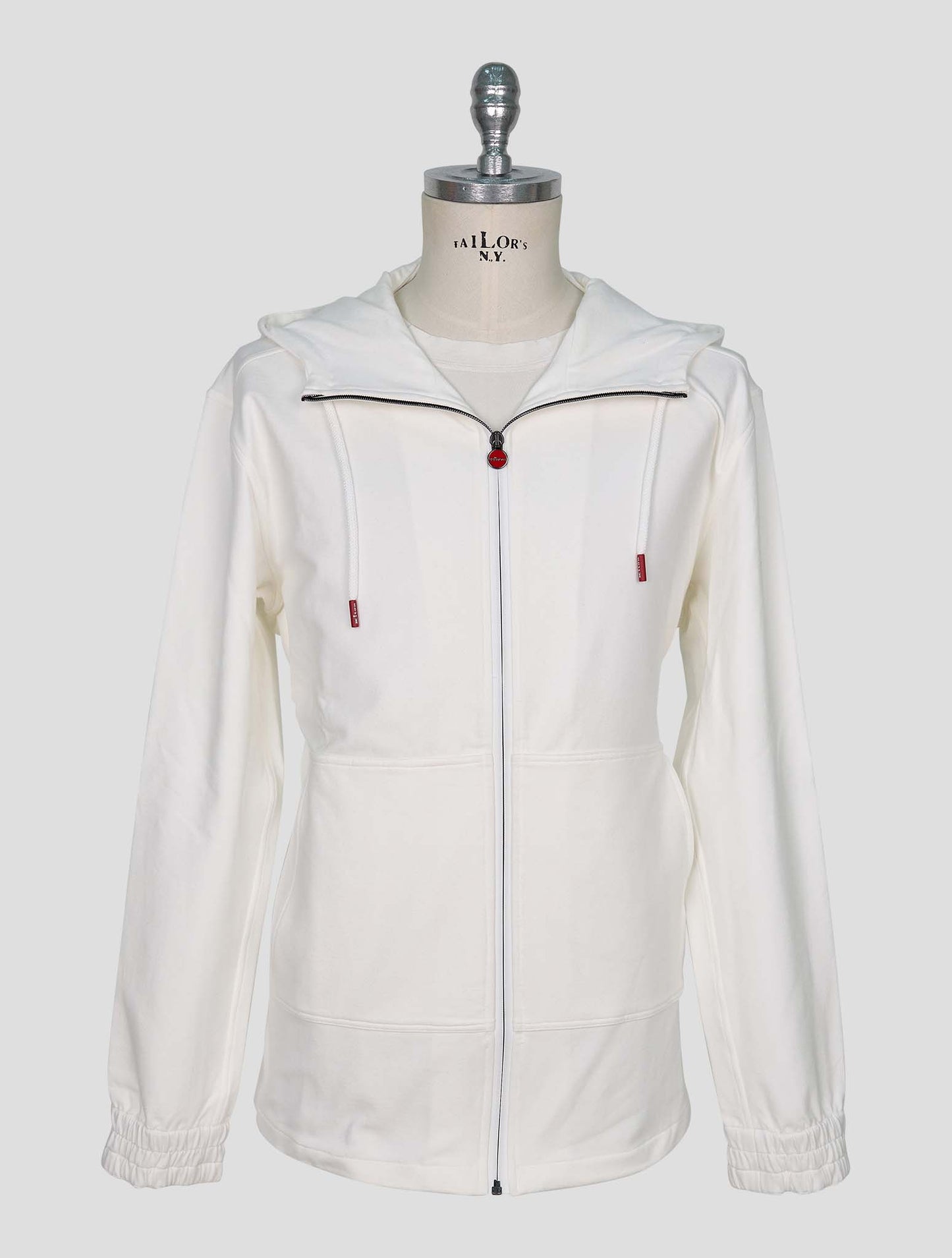 Kiton White Cotton Ea Sweater Full Zip