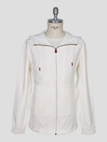 Kiton White Cotton Ea Sweater Full Zip