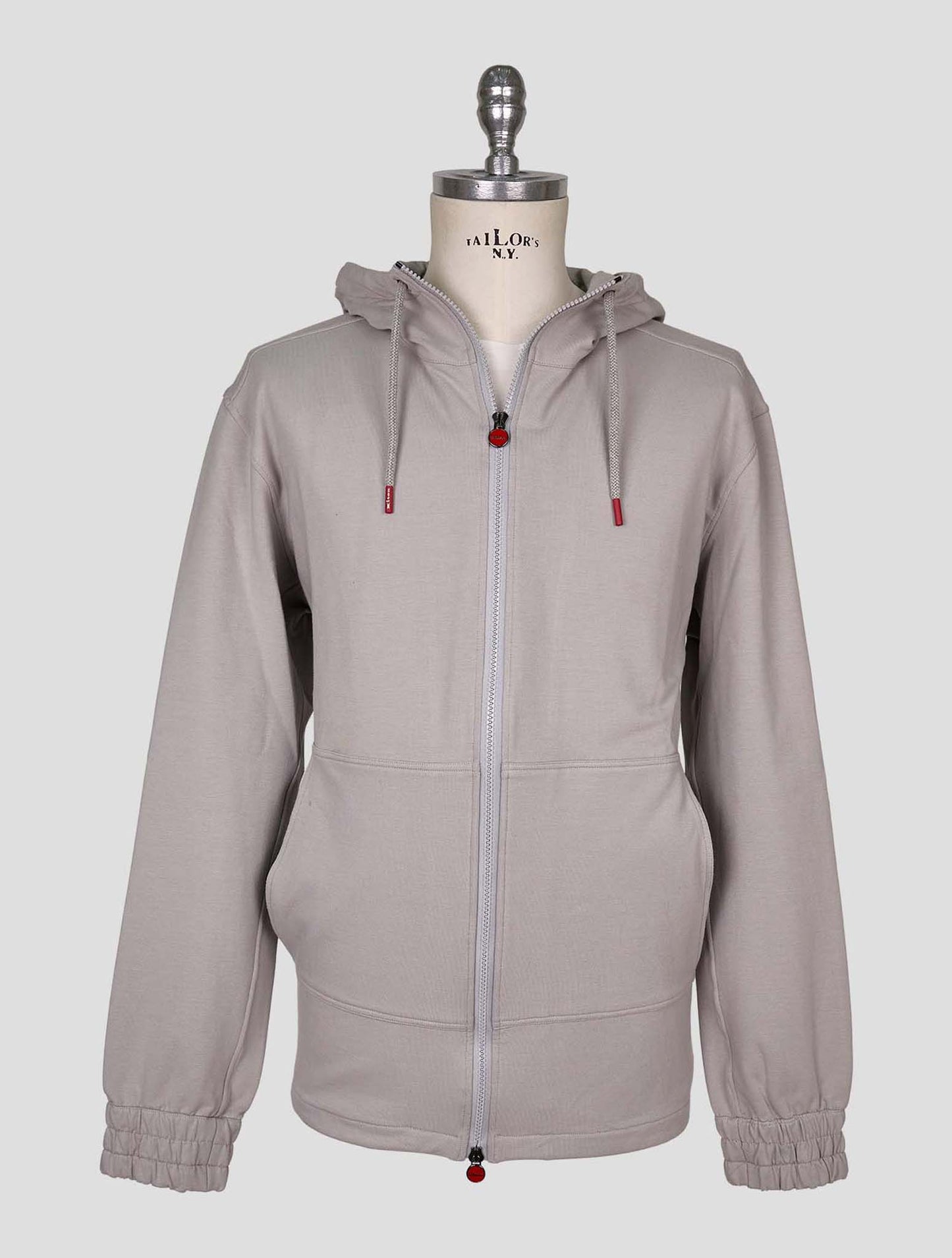 Kiton Gray Cotton Ea Sweater Full Zip