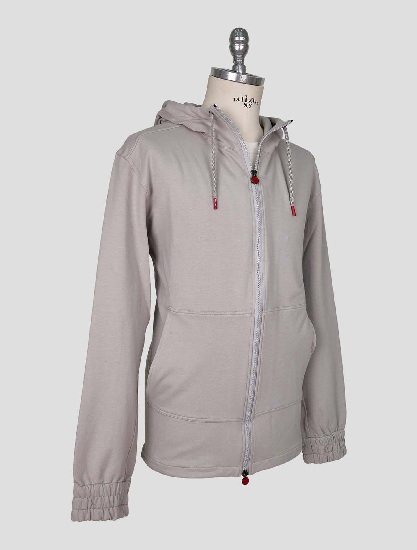 Kiton Gray Cotton Ea Sweater Full Zip