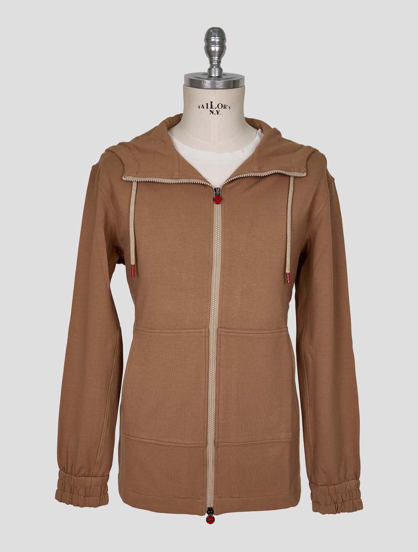 Kiton Light Brown Cotton Ea Sweater Full Zip