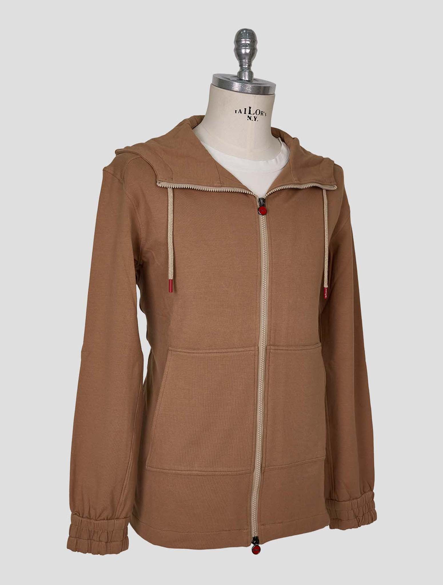 Kiton Light Brown Cotton Ea Sweater Full Zip
