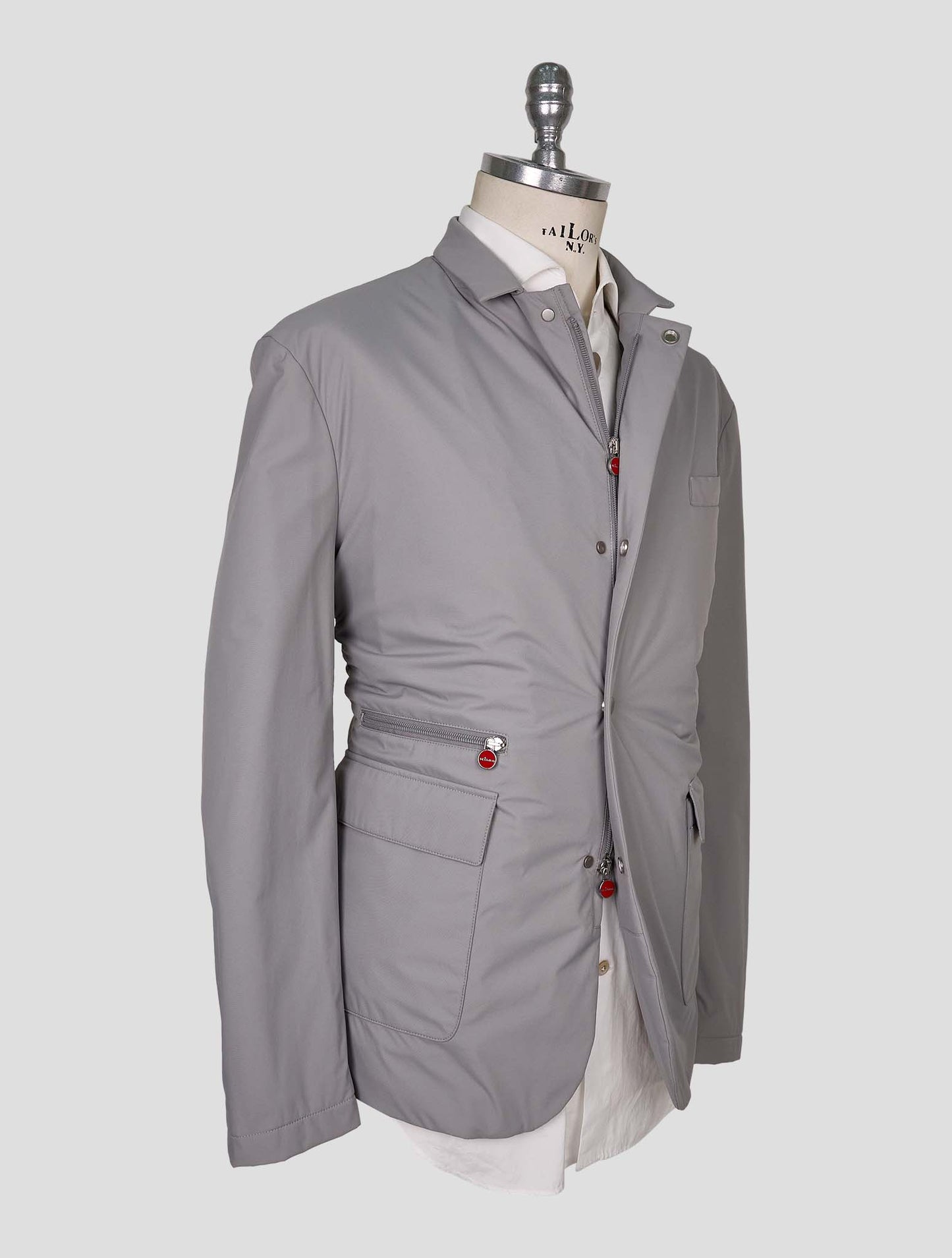Kiton Gray Pl Viscose Ea Coat