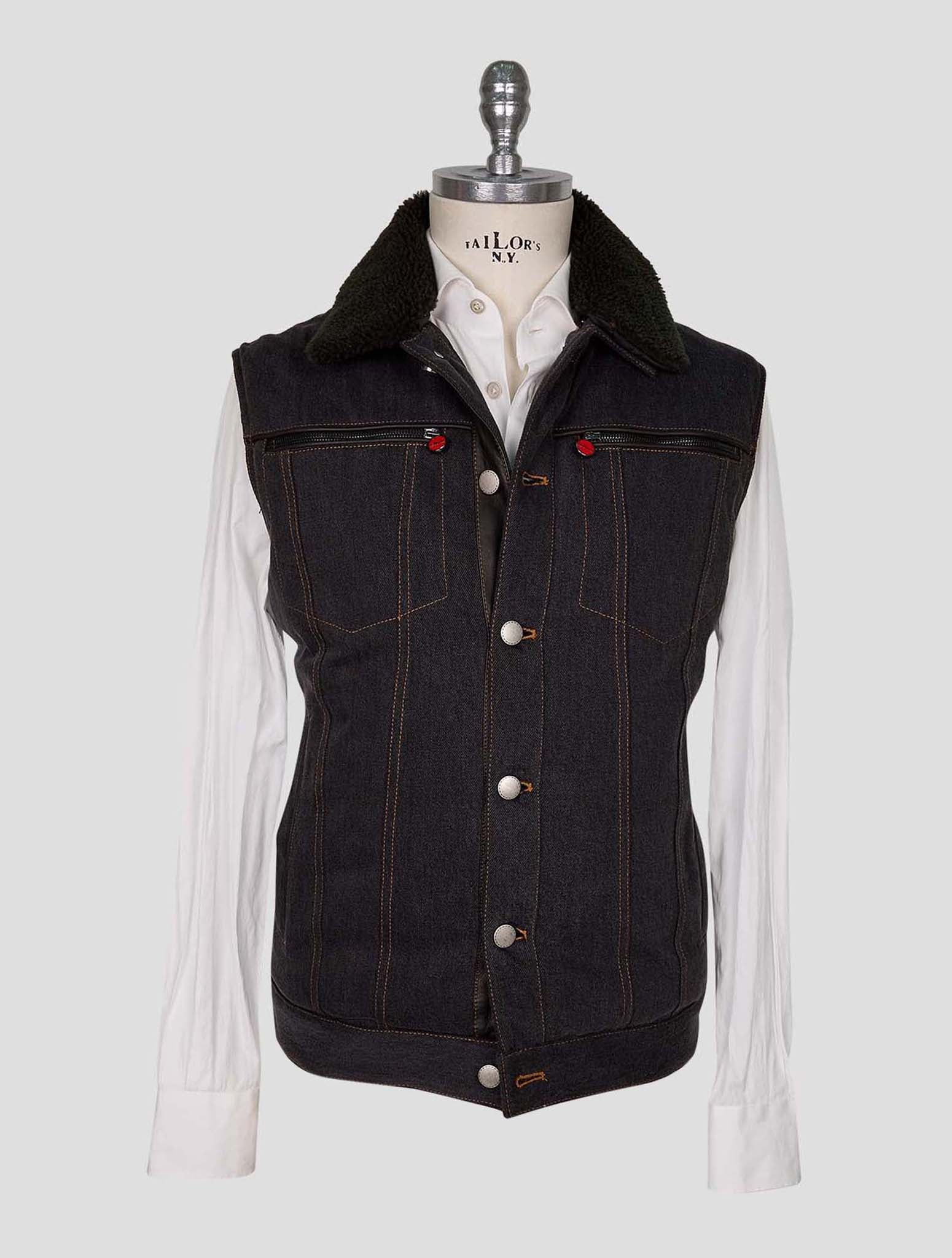 Kiton Gray Cotton Pl Gilet