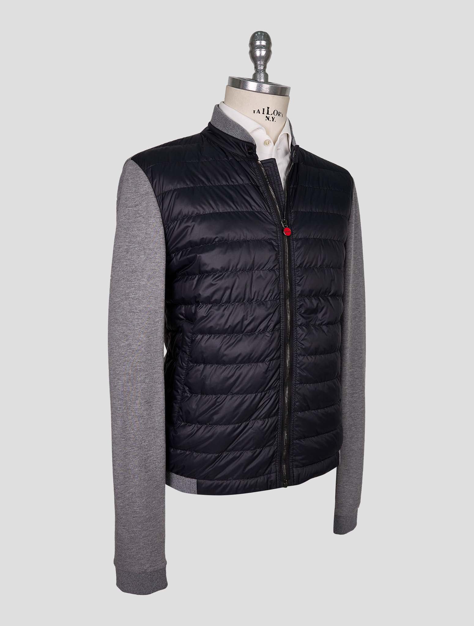 Kiton Gray Cotton Cashmere Coat