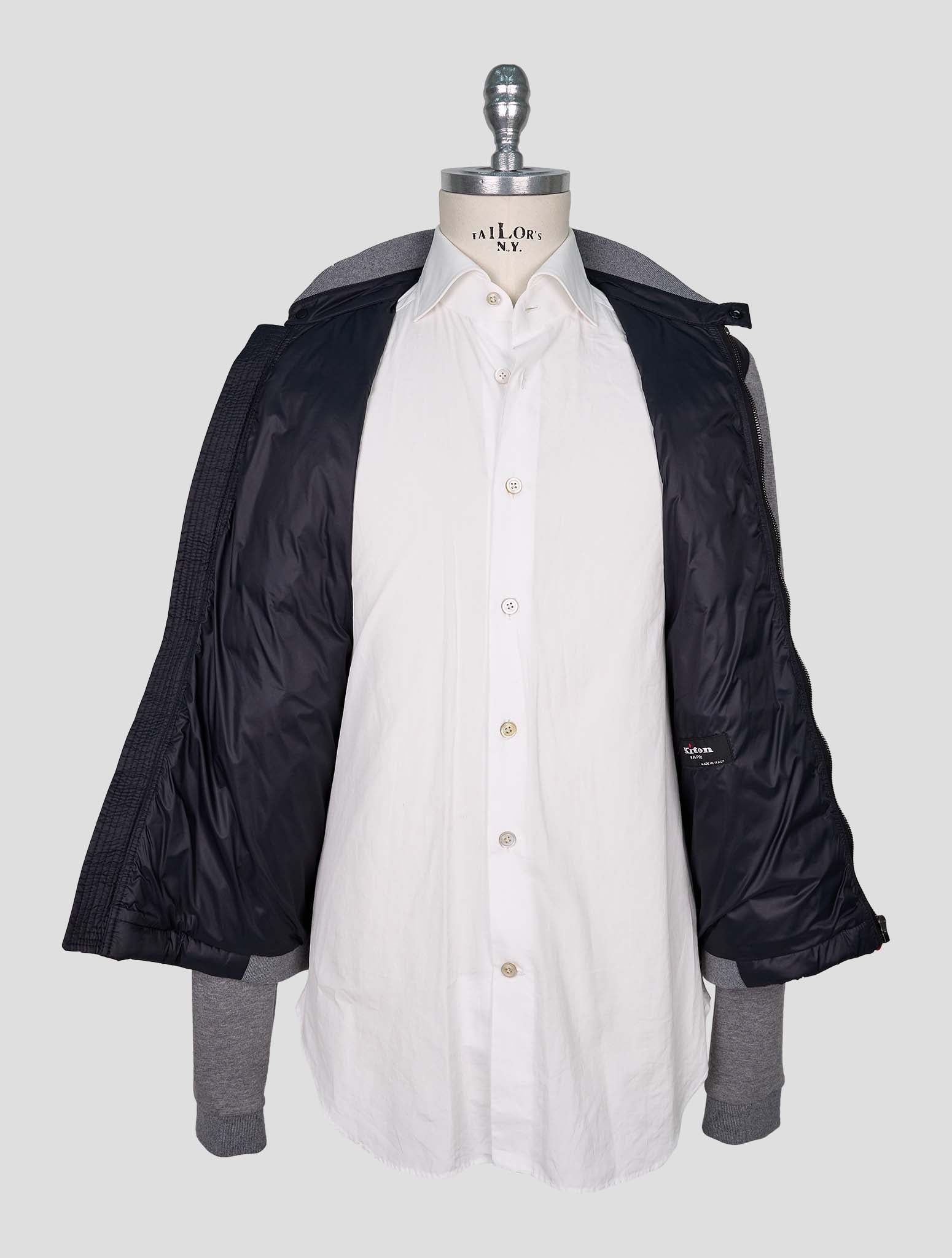 Kiton Gray Cotton Cashmere Coat