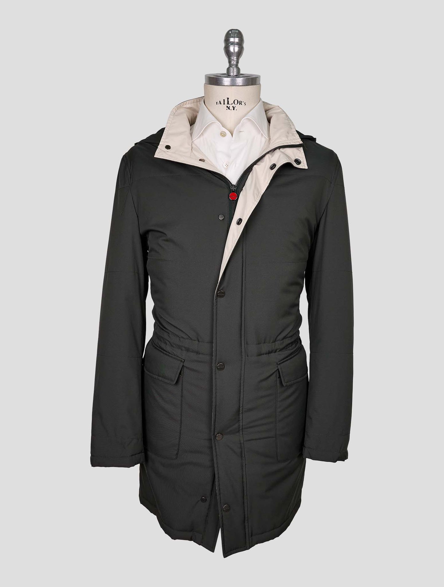 Kiton Green Pa Pu Overcoat