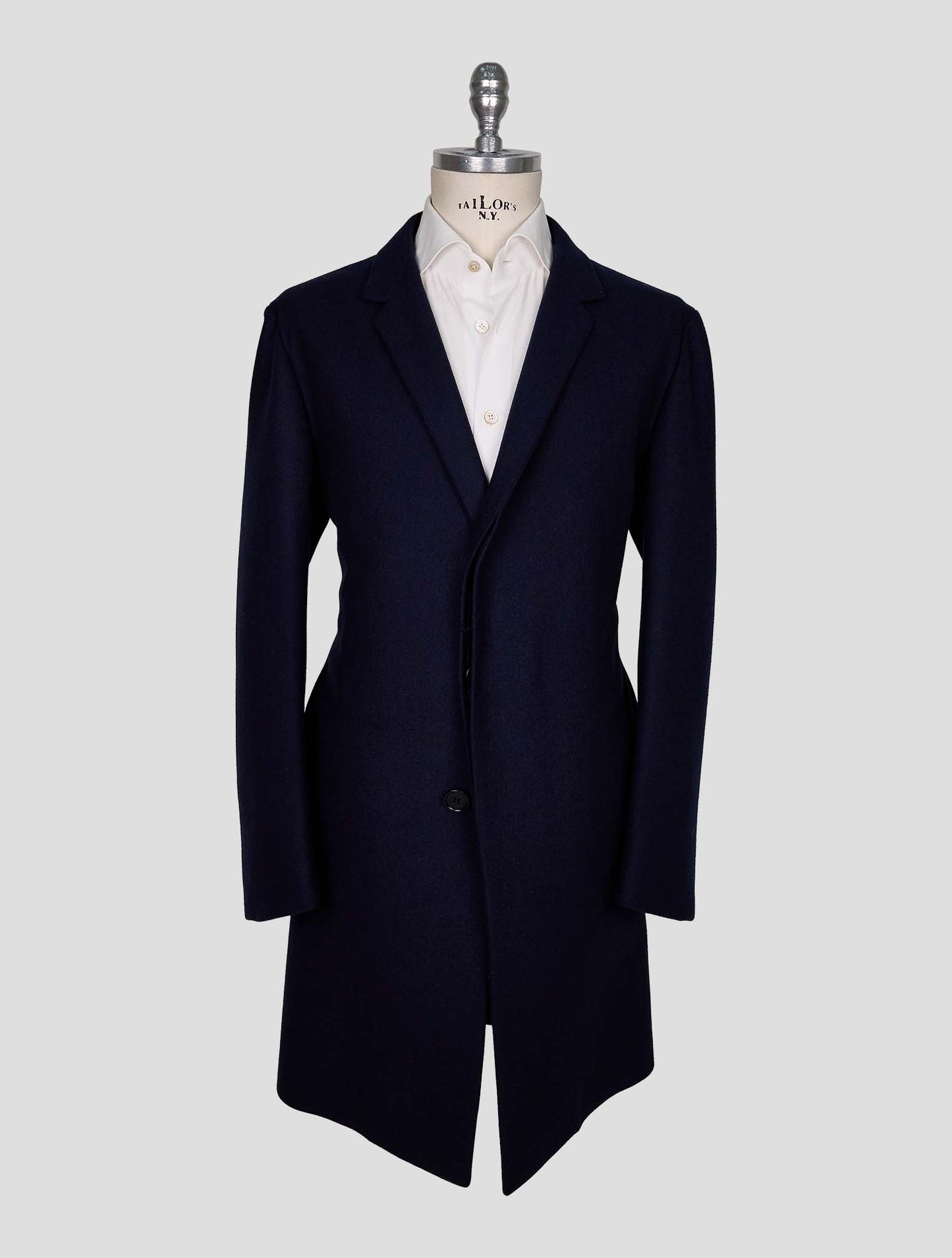Kiton Blue Virgin Wool 14 Micron Overcoat