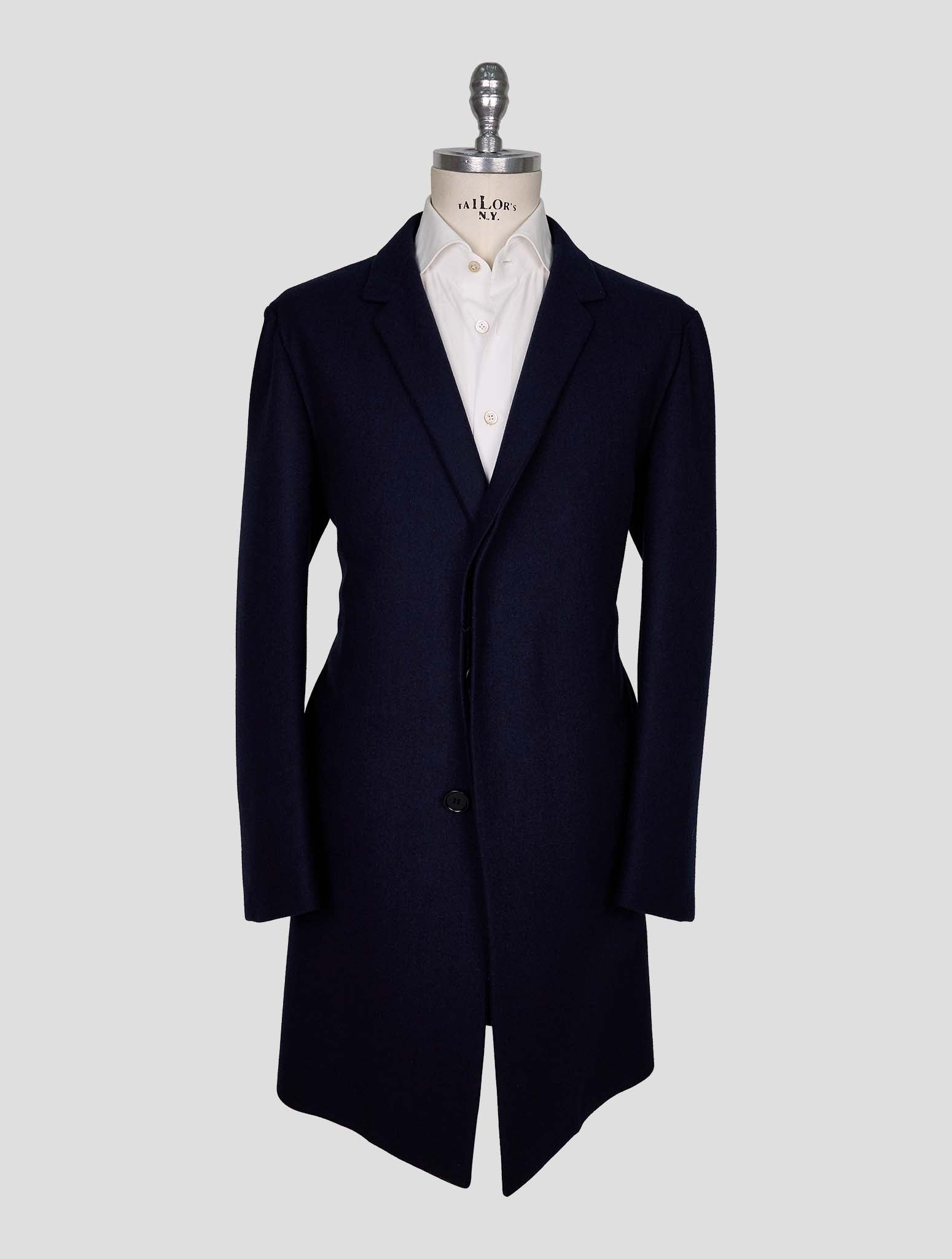 Kiton Blue Virgin Wool 14 Micron Overcoat