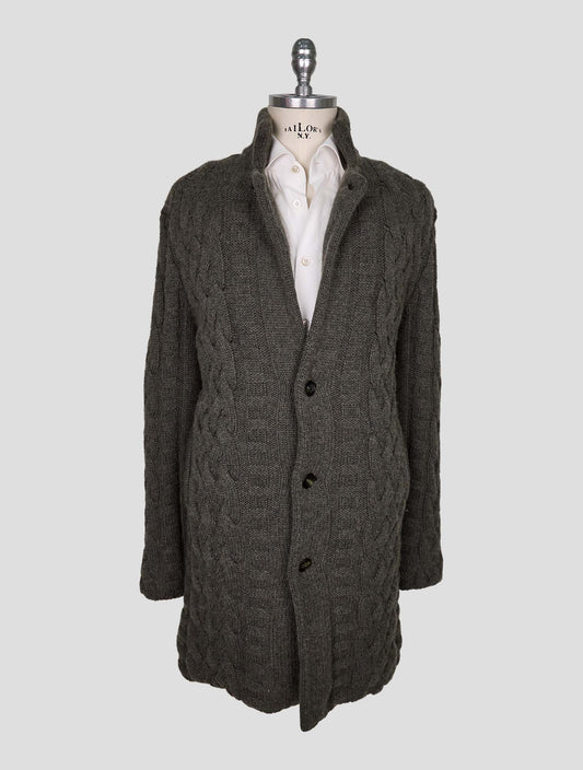 Kiton Green Cashmere Mink Fur Sweater Coat