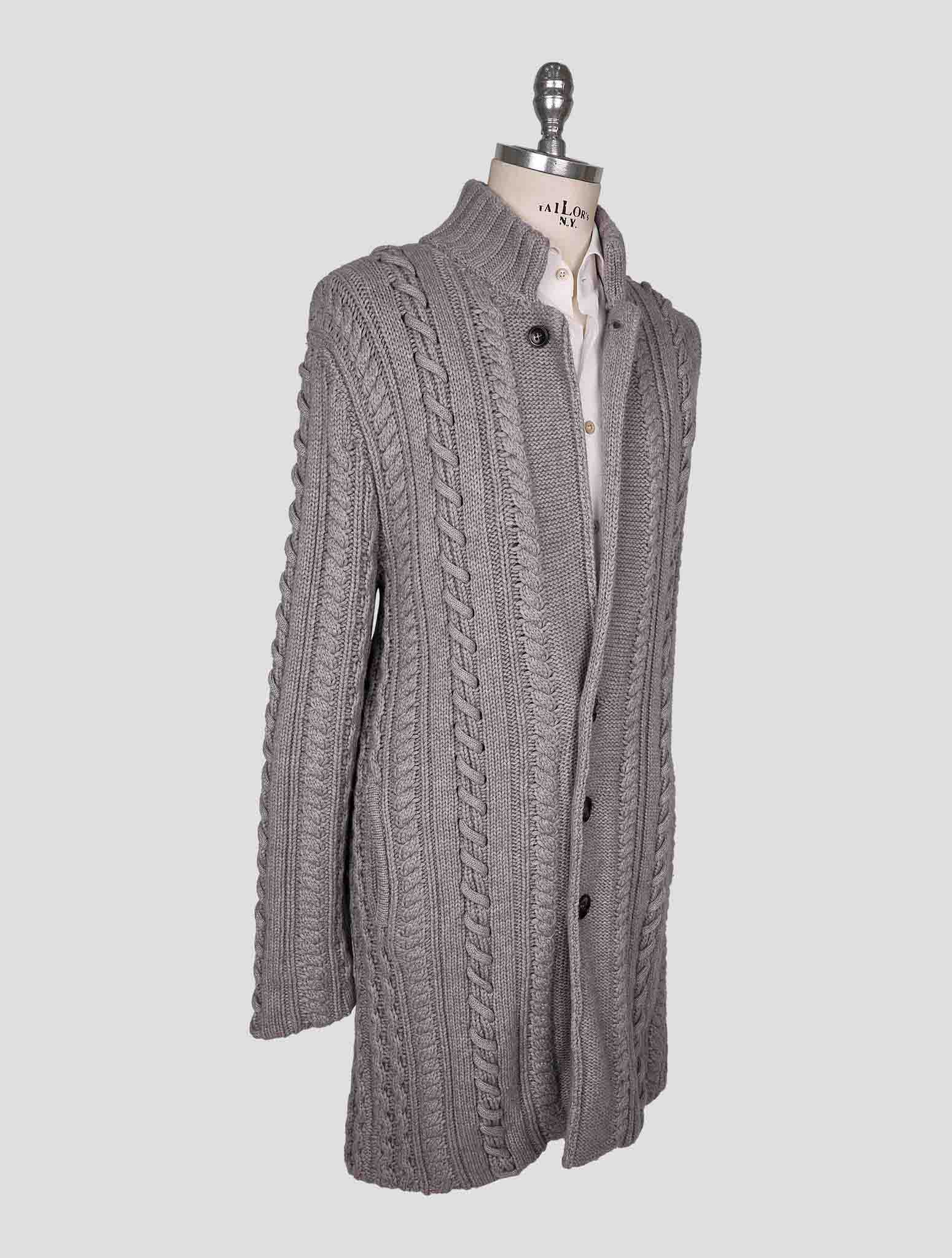 Kiton Gray Cashmere Sweater Coat
