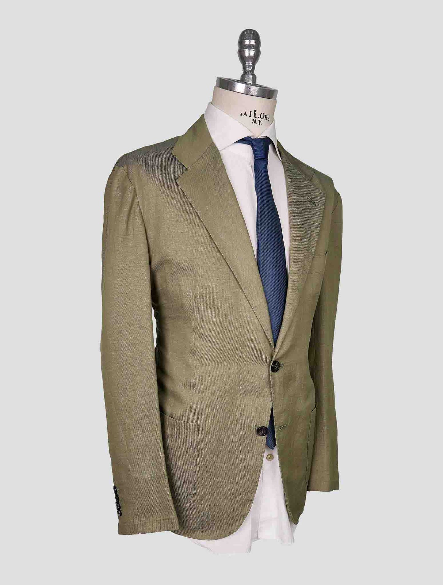 Kiton Light Green Cotton Linen Ea Blazer