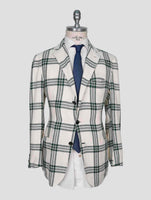 Kiton Green White Cashmere Linen Blazer