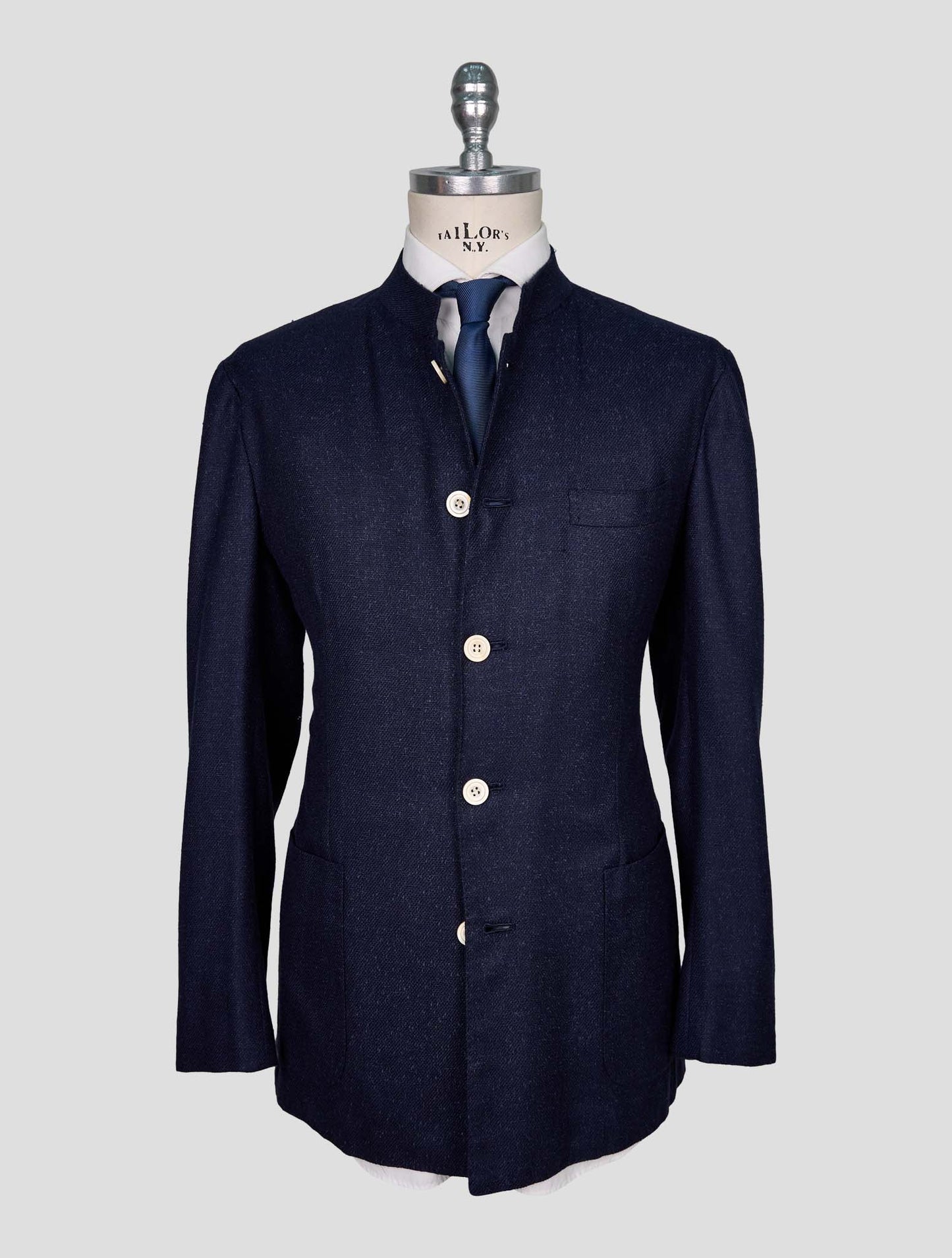 Kiton Blue Cashmere Wool Silk Linen Blazer