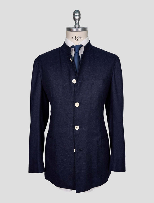 Kiton Blue Cashmere Wool Silk Linen Blazer