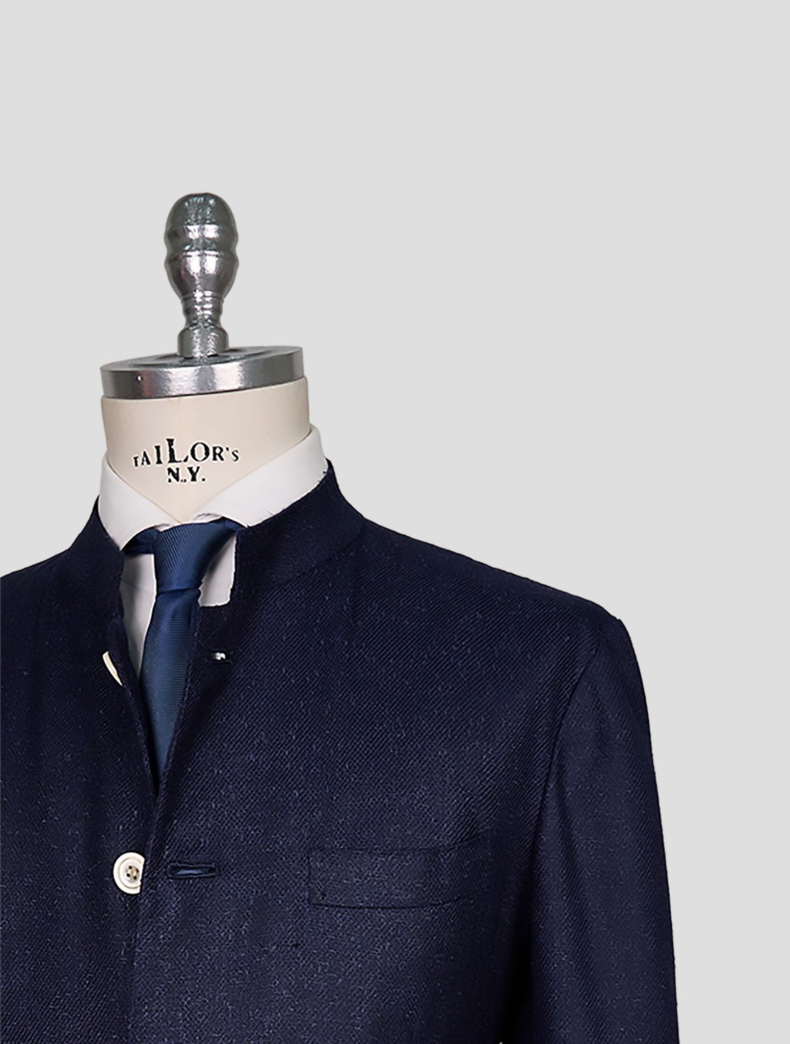 Kiton Blue Cashmere Wool Silk Linen Blazer