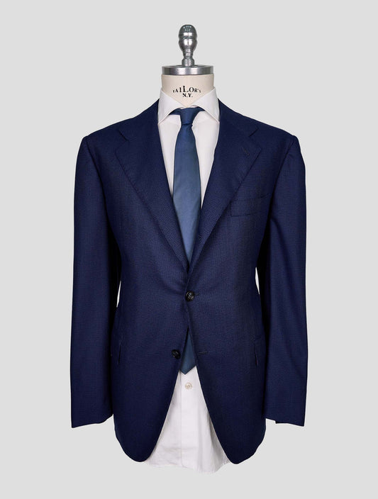 Kiton Blue Virgin Wool Cashmere Silk Linen Pa Ea Blazer