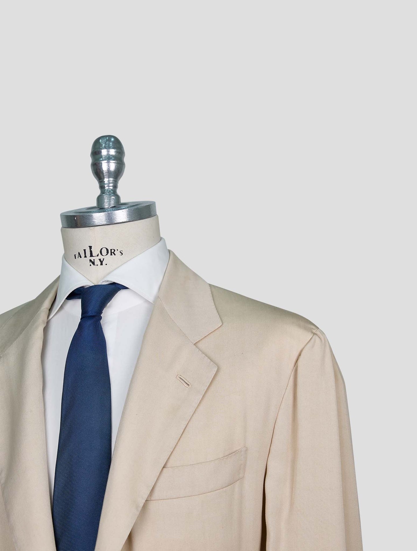 Kiton Beige Lyocell Viscose Silk Blazer
