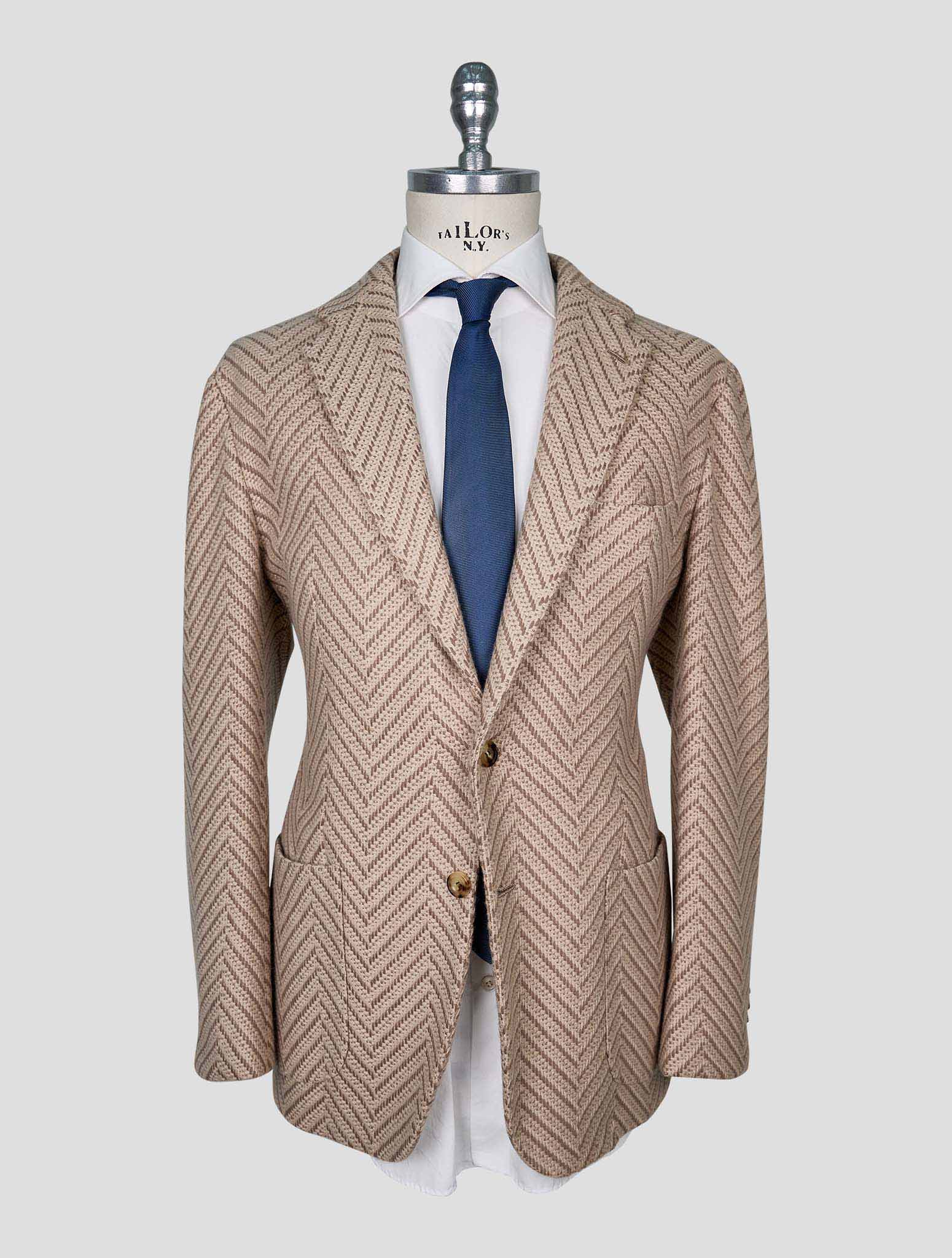 Kiton Brown Beige Cashmere Blazer