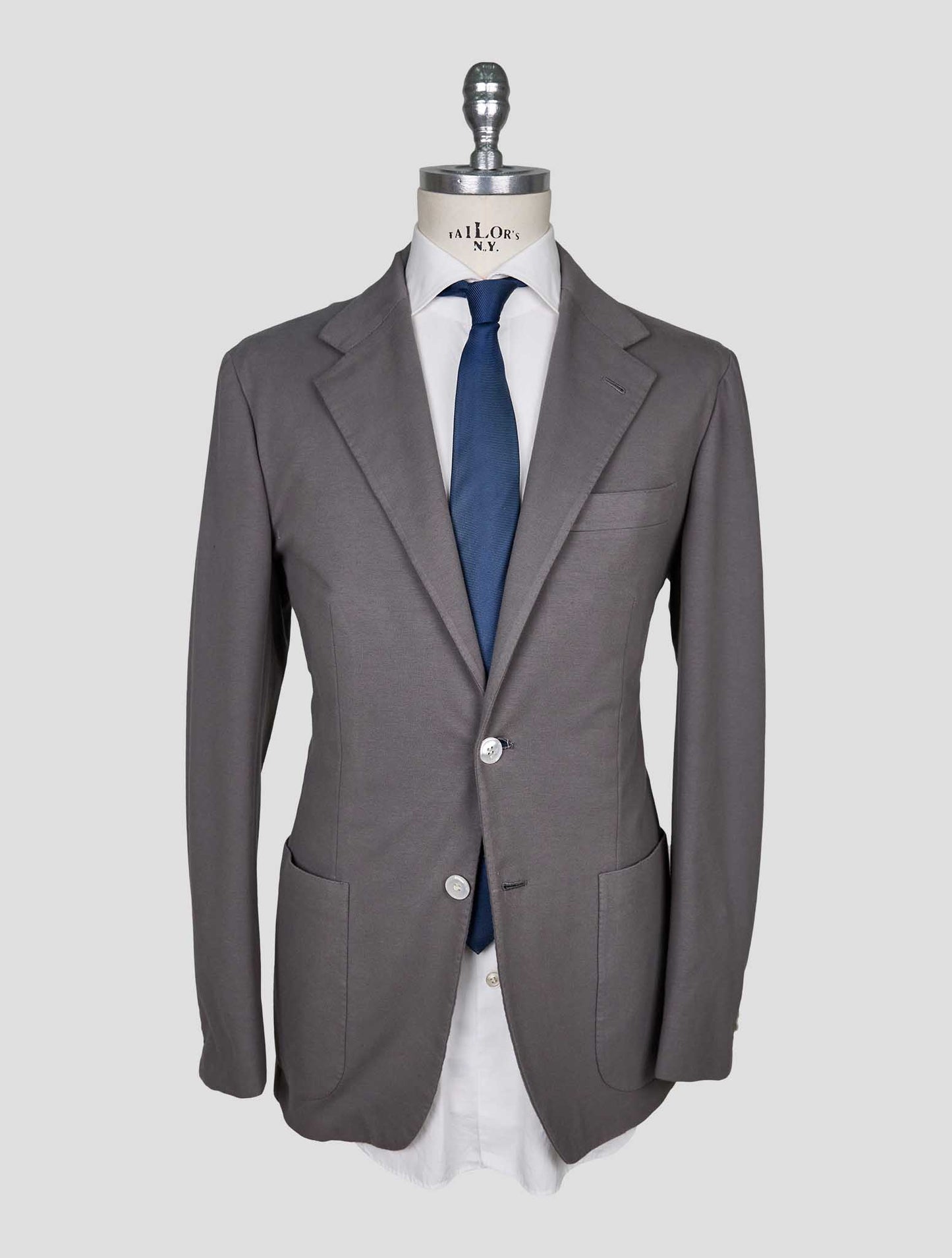 Kiton Gray Cotton Ea Blazer