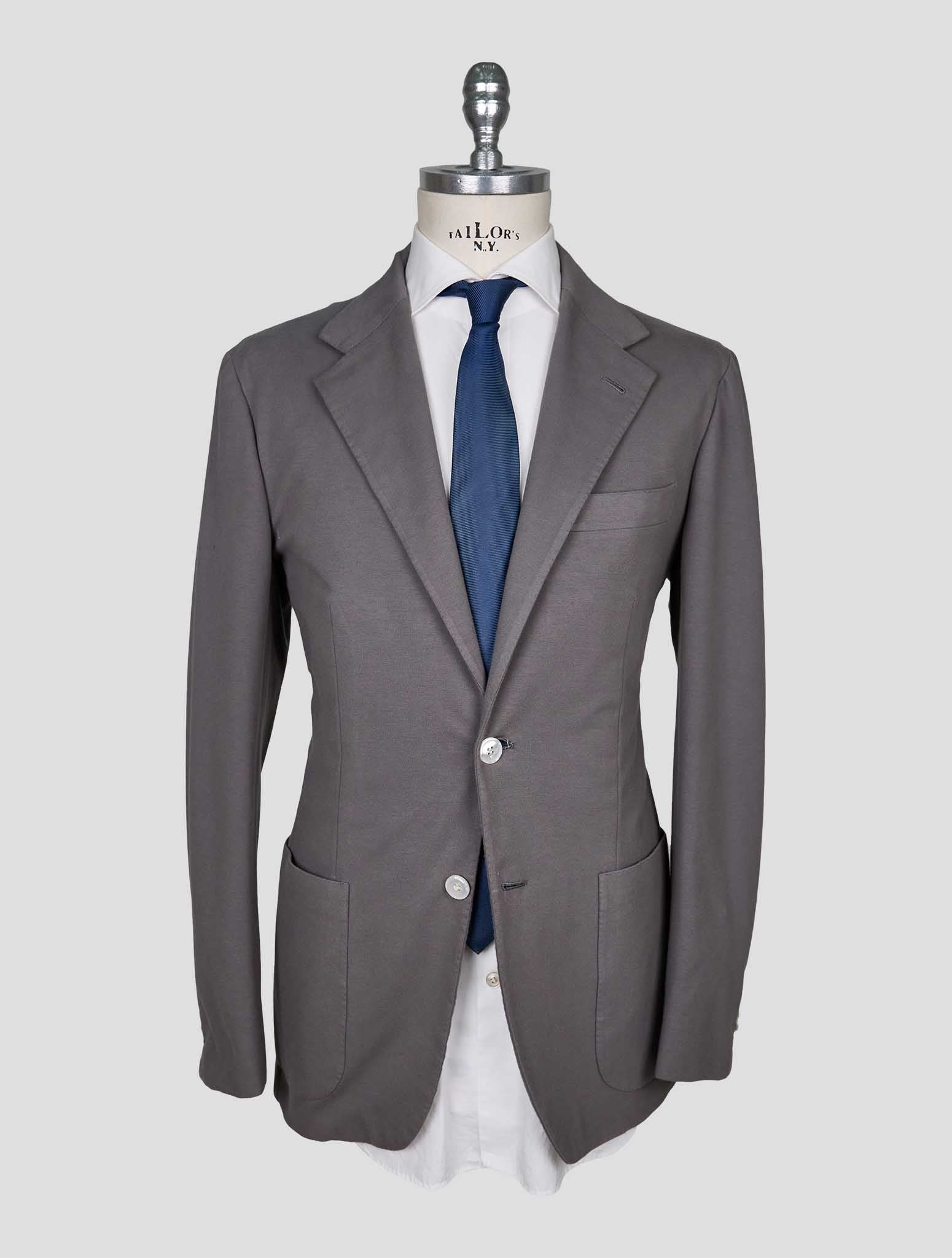 Kiton Gray Cotton Ea Blazer